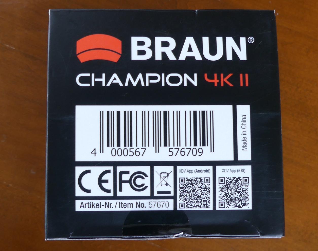 Unterseite Verpackung Test BRaun Actioncam