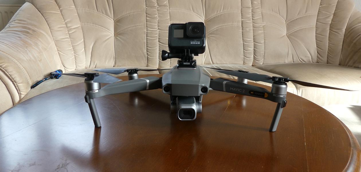 GoPro Hero 7 strapped to Mavic 2 Pro 