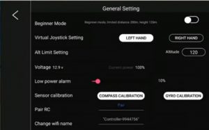 General settings of the app