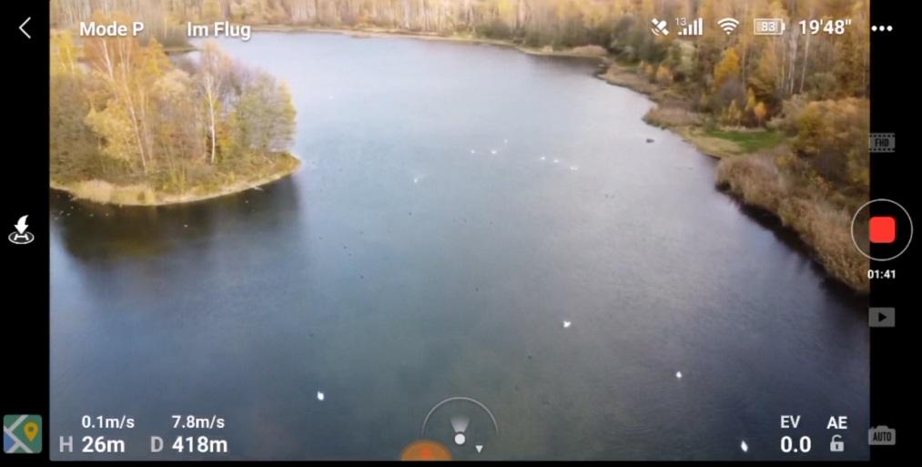 Interface de l'application DJI Fly