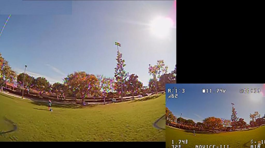 FPV view of the Eachine Novice 3